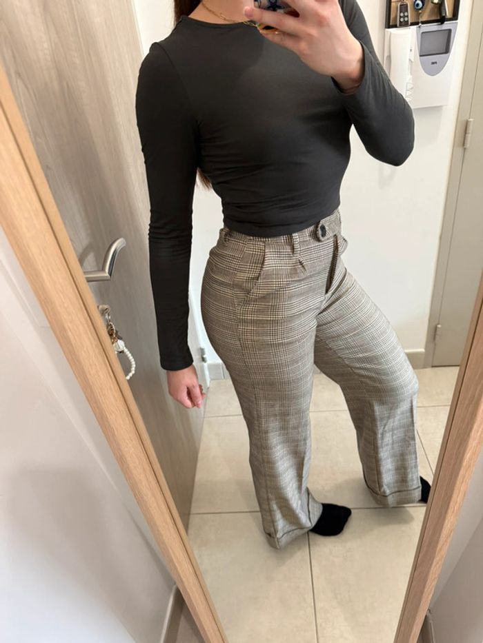 Pantalon droit à carreaux - photo numéro 7