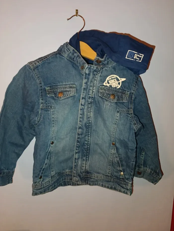 Veste en jean avec capuche sweat amovible taille 4 ans Orchestra - photo numéro 2