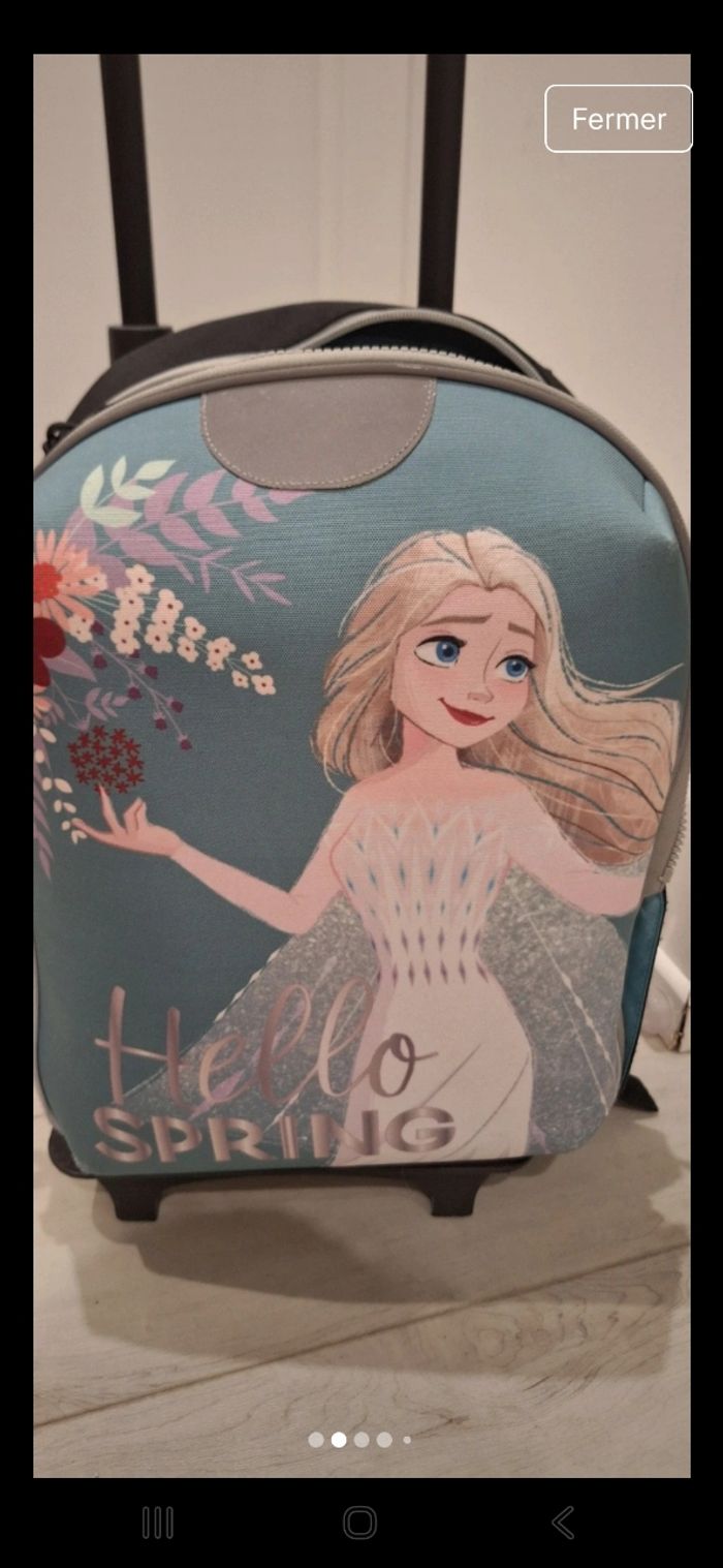 Cartable reine des neiges à roulettes - photo numéro 2