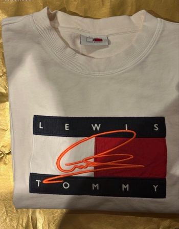 Sweat Tommy Hilfiger x Lewis Hamilton Blanc – XL – 100% Coton – Patch Signature