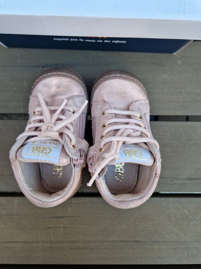 Bottines GBB Flexoo rose pale bébé fille pointure 21 - photo numéro 3