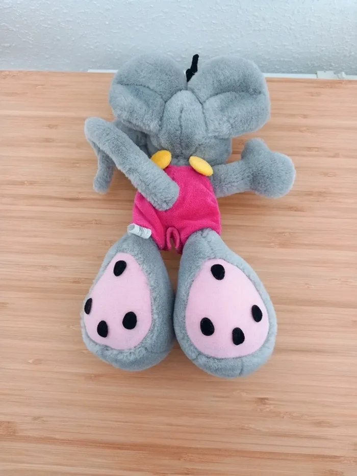 Peluche diddl grise salopette 25cm - photo numéro 4
