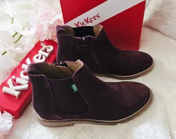 Bottes Bottines Chelsea cuir Zip Kickers T32