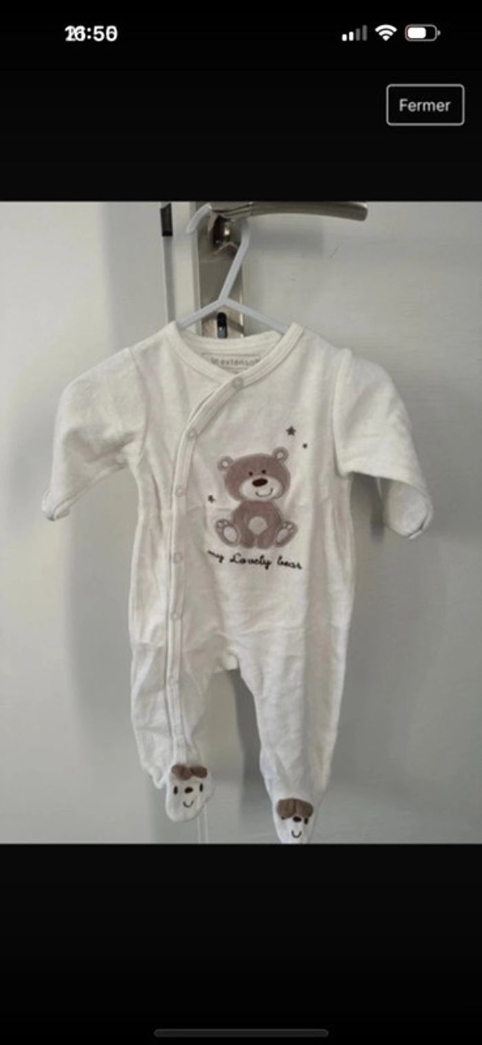 Pyjama 3 mois mixte en velour léger de la marque in extenso