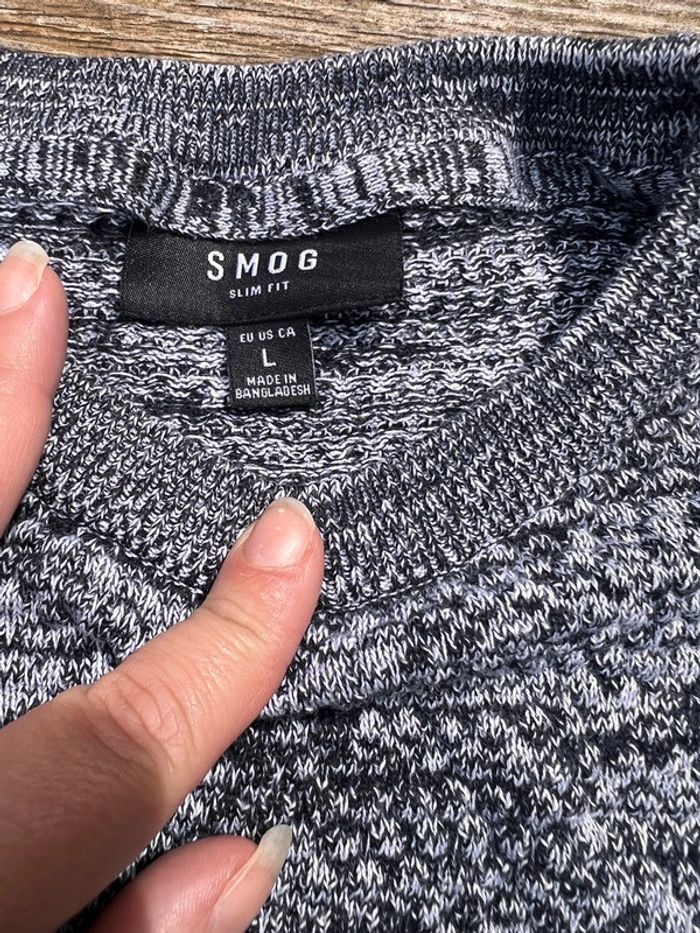 Pull gris clair smog H&M taille L - photo numéro 3