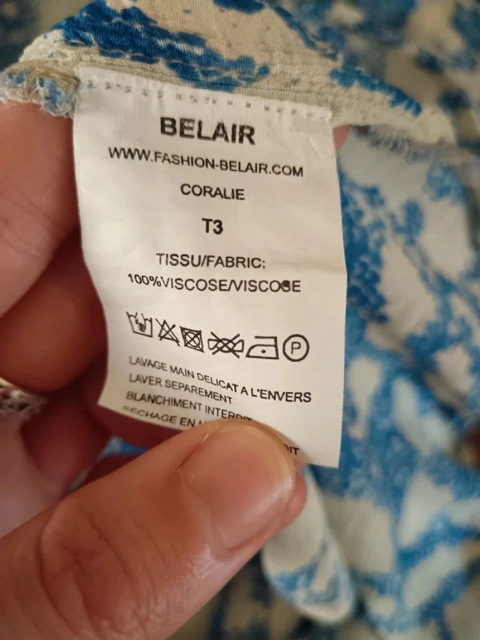 Chemisier bleu crème Belair - photo numéro 9