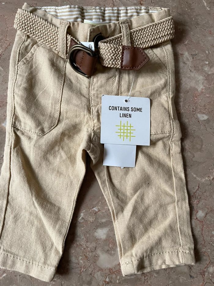 Pantalon garçon neuf lin 3 mois 59cm - photo numéro 2