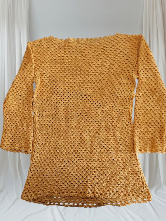 Haut crocheté. Tunique manche longue-T.36 - photo numéro 2