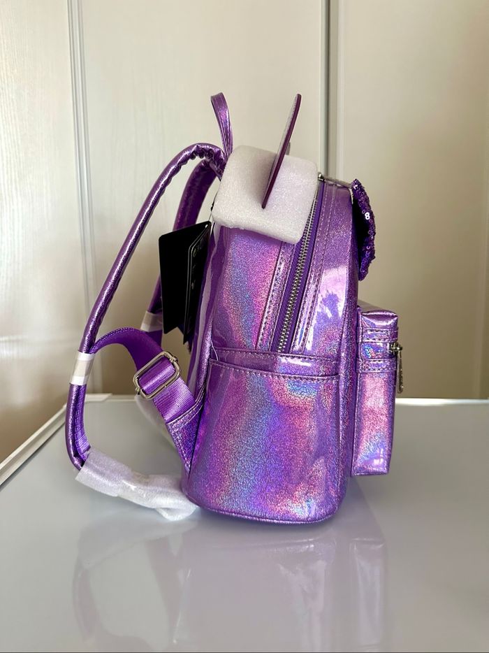 Sac Loungefly backpack Minnie Mouse purple glitter (violet / mauve à paillettes) Disney - photo numéro 4