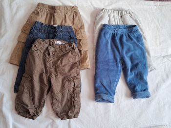 Lot de 5 pantalons avec doublure 6 mois