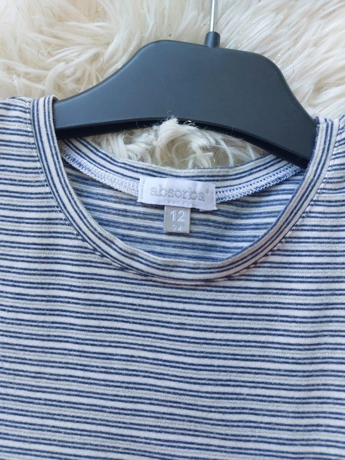 Robe bleu marine à rayures blanches 12 mois - photo numéro 4
