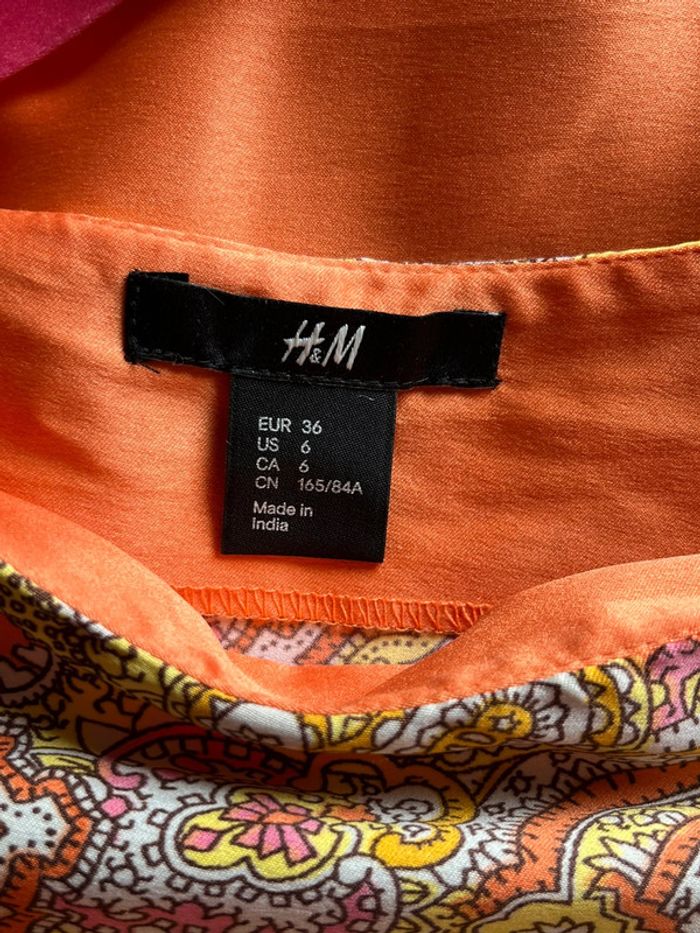 Robe orange à motifs H&M S - photo numéro 7