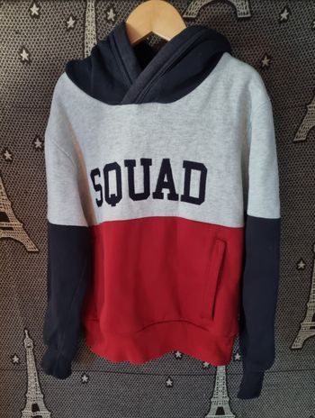 Sweat à capuche tricolore 10ans