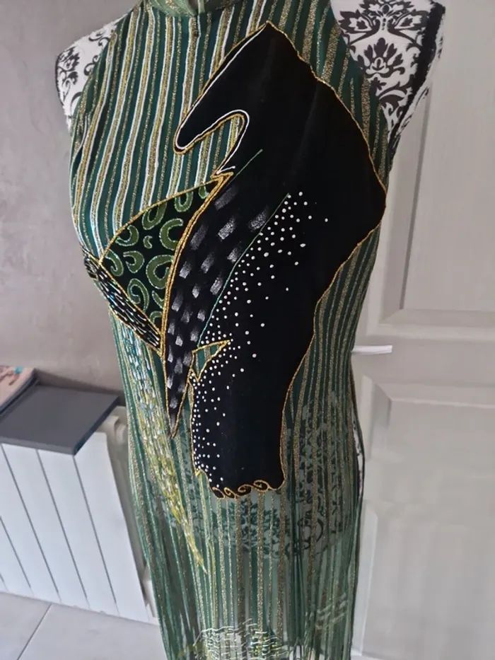 Tunique asiatique vietnamienne taille XL en soie - photo numéro 2