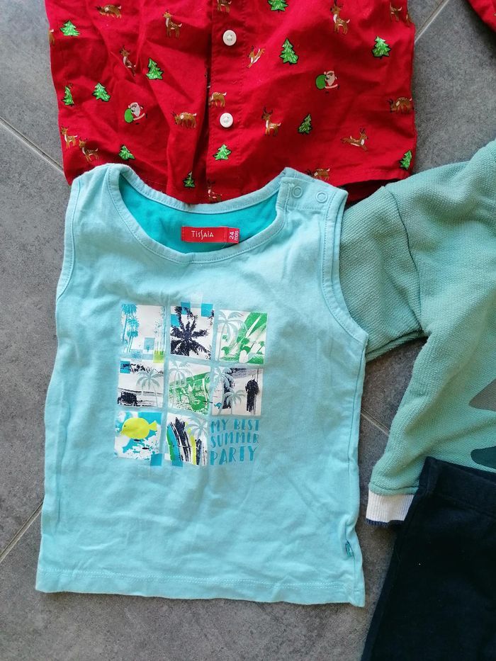 Lot 23-24 mois 2 ans 1 chemise H&M + 1 pull obaibi + 1 legging + 1 débardeur tissaia - photo numéro 4