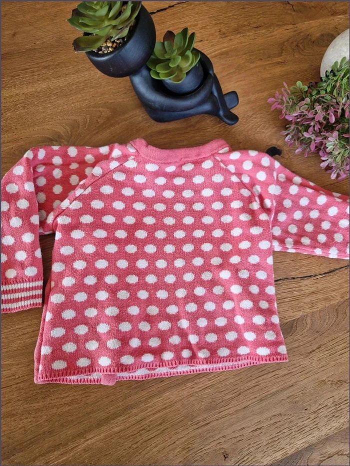 Gilet rose a pois - Taille 68cm - Alana - photo numéro 5