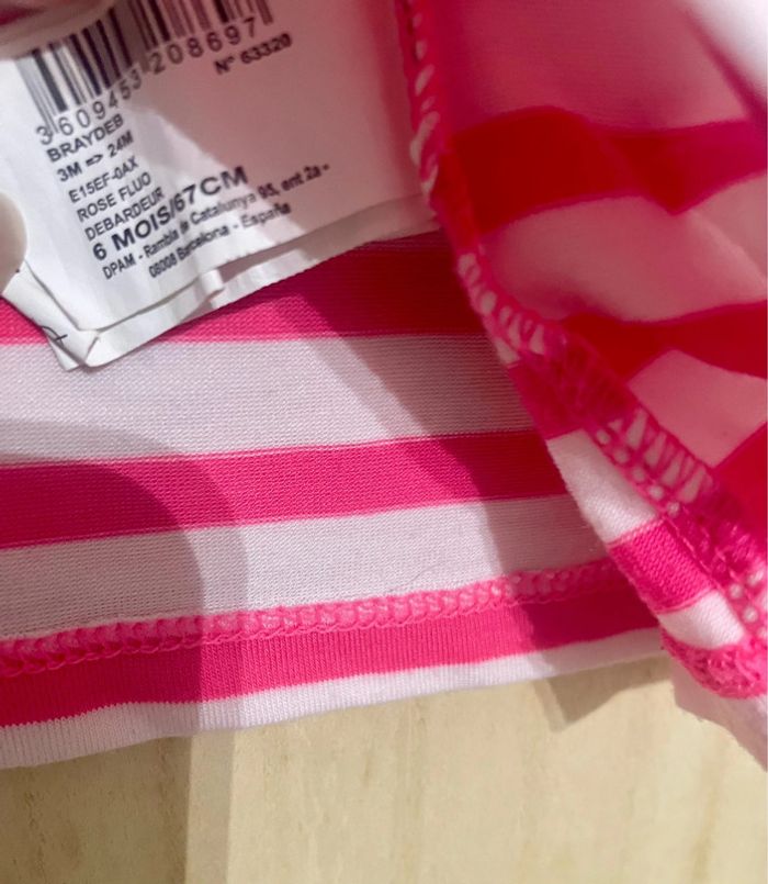 Débardeur rose basic dpam - 6 mois - photo numéro 4