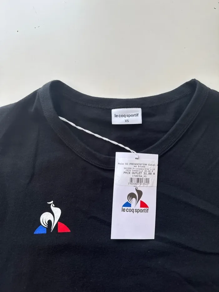 T-shirt Le Coq Sportif noir XS – Neuf avec étiquette - photo numéro 2
