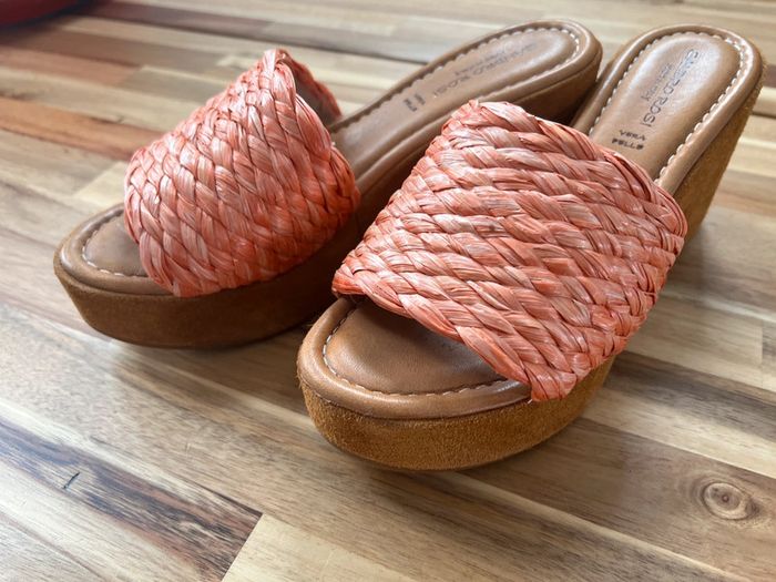 Mules compensées Sandro Rosi tressées – Made in Italy – T38 - photo numéro 5