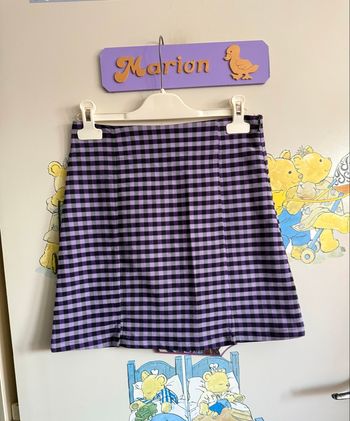 Jupe violette et lilas à carreaux, taille S, marque Jennyfer 