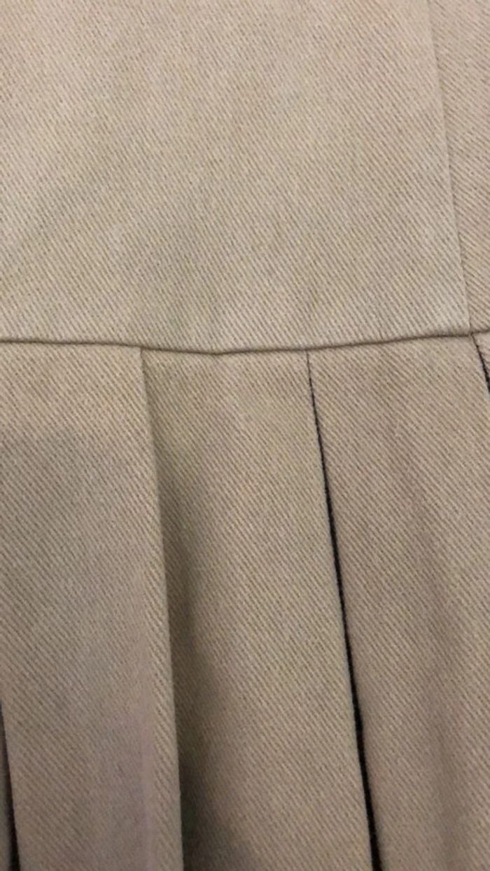 Jupe en toile épaisse beige / dentelle ecru - photo numéro 2