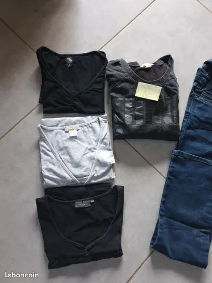 Lot vêtements grossesse maternité femme 38 40 M pantalon robe hauts - photo numéro 5
