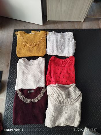 Lot de 6 pull t.36 divers marques cache cache camaieu