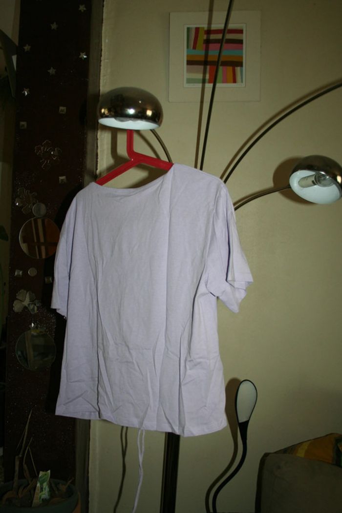 🌸Tee-shirt parme froncé devant Taille 40 "Mango" 🌸 - photo numéro 2