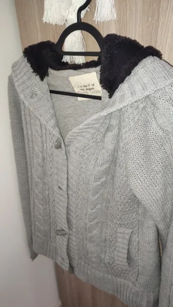 Gillet en laine Cache cache gris