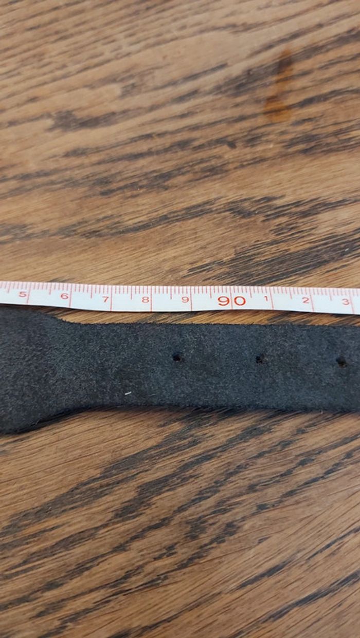 Ceinture en cuir noir avec application 90cm - photo numéro 10
