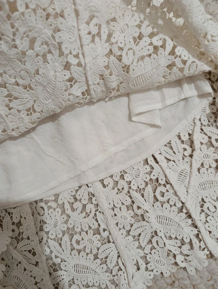 Jupe en dentelle blanc écru crème Maje 34 100% coton - photo numéro 8