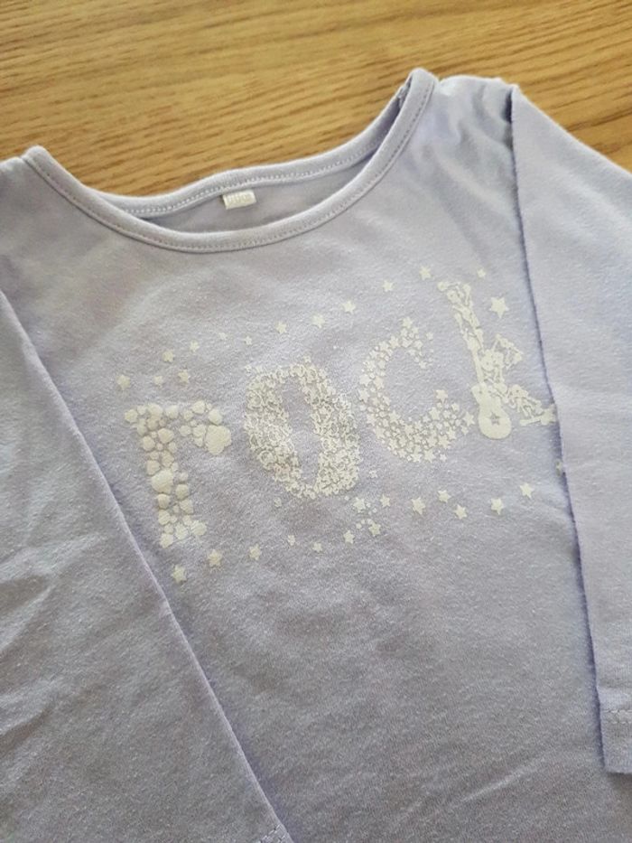 Tee-shirt Rock manches longues lila 6 mois - photo numéro 2