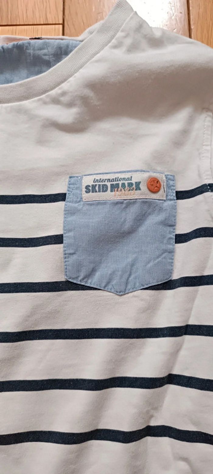 T-shirt manches longues marinière bleu marine et blanc 10 ans - photo numéro 3