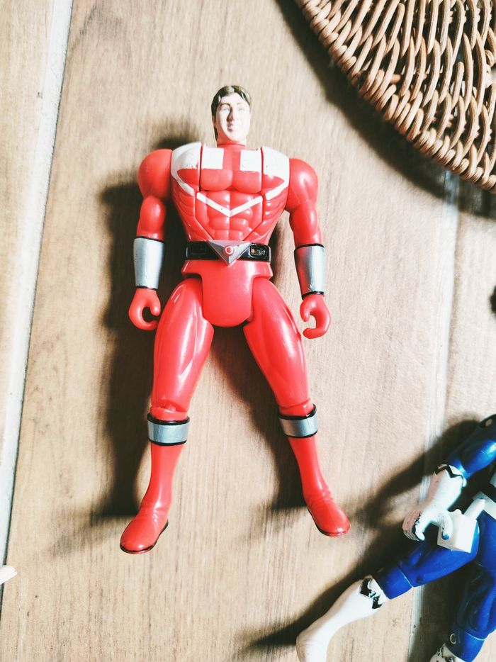 🙅 Power rangers Time force rouge/ Lost galaxy bleu/ Spd - Lot de 3 Figurines - photo numéro 2