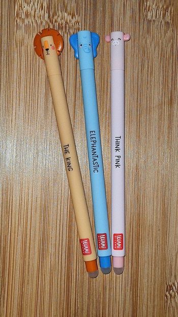 Legami Cochon 🐷+ Éléphant 🐘+ Lion 🦁Savane 2024 = 3 Stylos effaçables Neufs