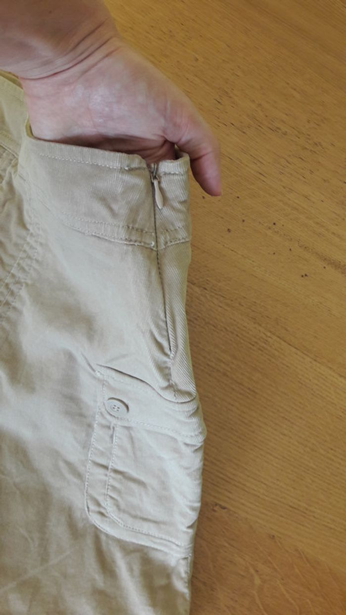 Jupe en velours beige en taille 36 - photo numéro 5