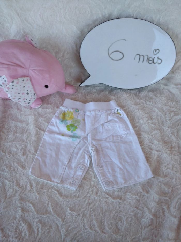 Pantacourt Fille 6 mois Fleurs Petit Kimbaloo 100% cotob