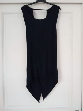 top tunique noir dos croisé ouvert taille unique neuf