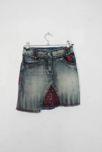 Jupe en jeans asymétrique marque TSI, taille 8 ans