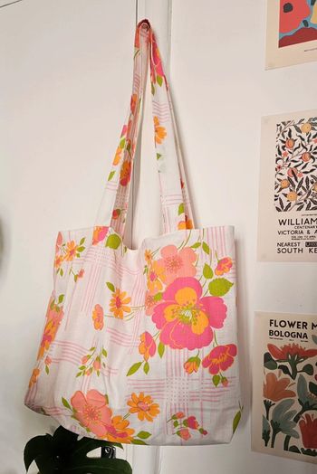 Tote bag fleuri 70's