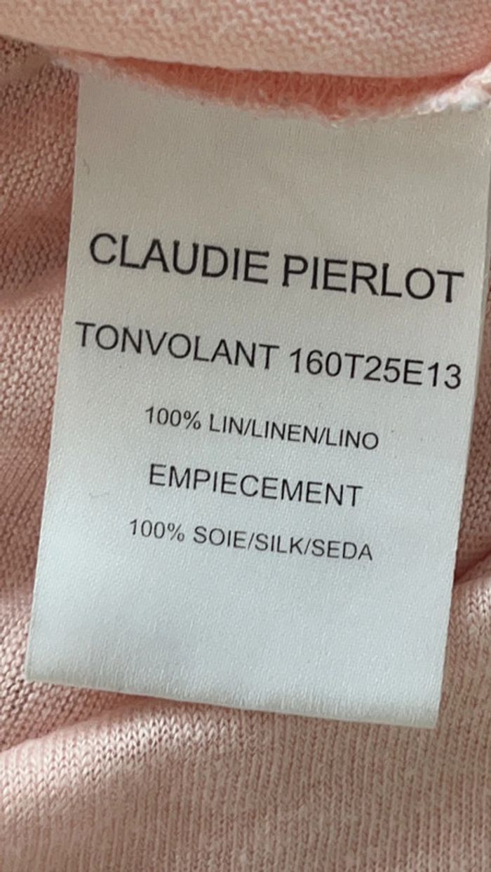 Blouse à volants lin et soie claudie pierlot L - photo numéro 6