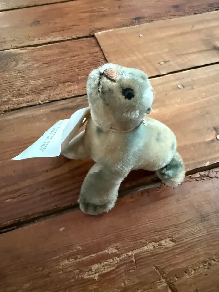 Petite peluche rigide Steiff Phoque debout Robby Seehund ancienne 10cm 1969-77 - photo numéro 2