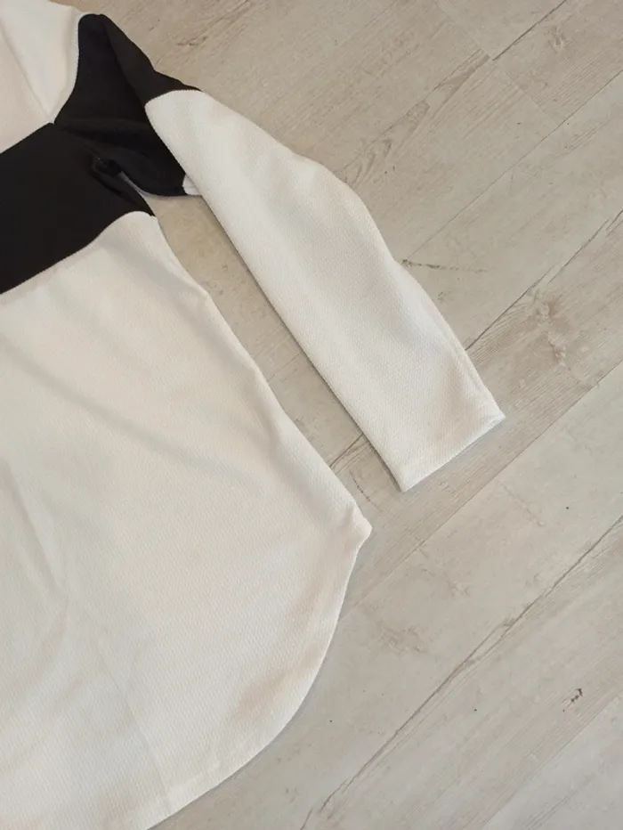 Pull fin manches longues blanc et noir homme xl - photo numéro 3