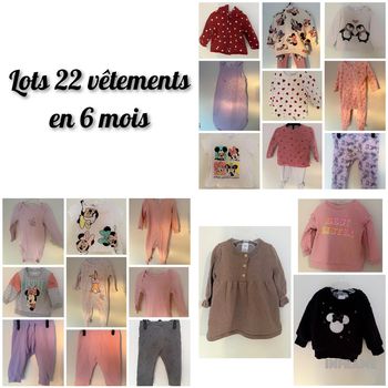 Lot 22 vêtements en taille 6 mois