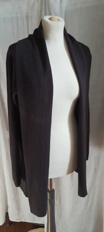 Gilet femme grand col marron foncé GEMO Taille M