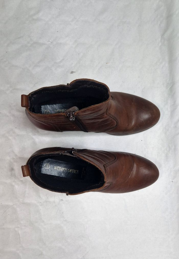 Bottines  cuir marron  , femme , Women Office  , taille 39 - photo numéro 3