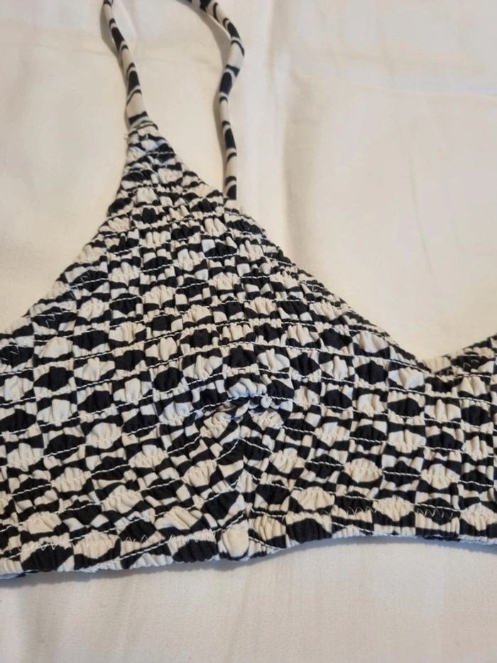 Haut de maillot de bain H&M - Motif noir & blanc tendance - Taille S - photo numéro 2