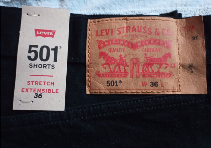 Short Neuf original Levi’s 501 taille L/36 stretch extensible Noir pour Homme - photo numéro 4