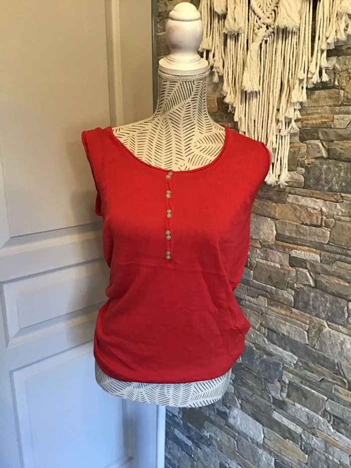 Débardeur sans manche taille M de la marque Tex couleur rouge en coton