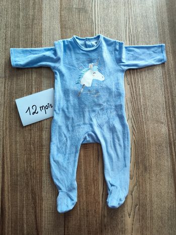Pyjama velours neuf licorne